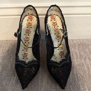 Gucci Black Lace Heels